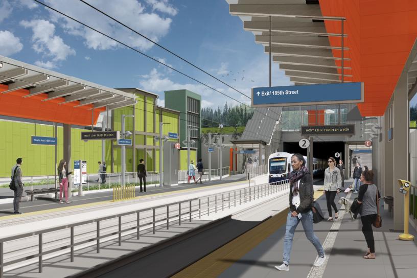 Rendering of Shoreline North/185th Station platform