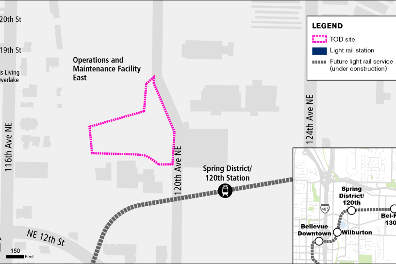Map of the TOD area around Spring District Station