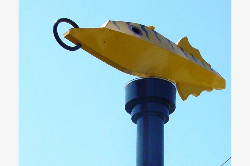 photo of station art: "Lures" @ South 25th Station