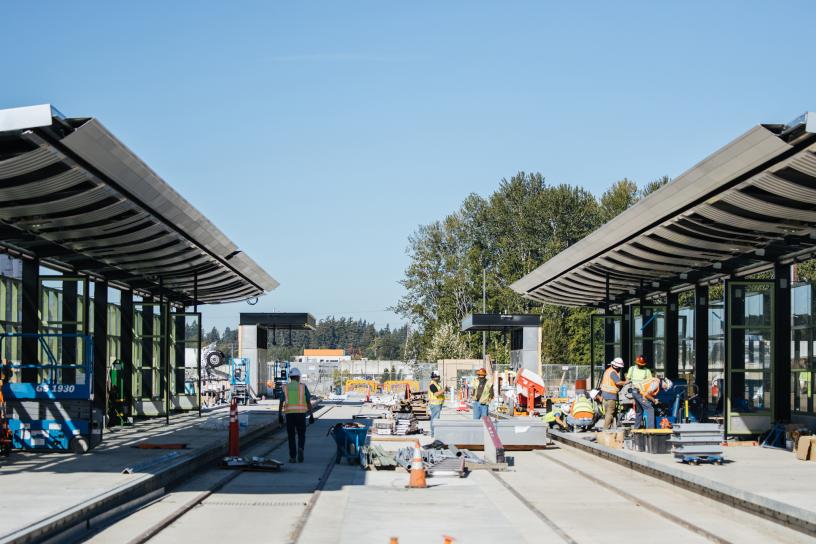 photo of Bel-Red/130th Station construction