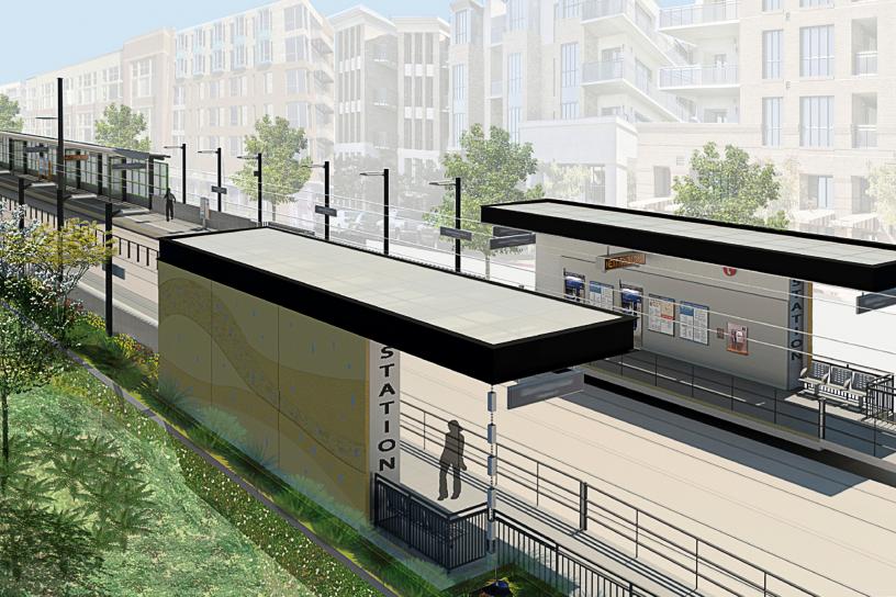 Photo of Bel-Red/130th Station side view