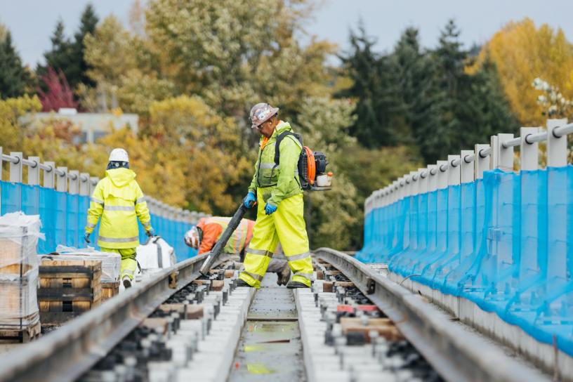 Photo of Wilburton Station tracks construction