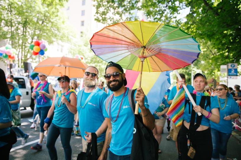 Photo of members of Pride (LGBTQ+ & Allies) ERG, a Sound Transit Employee Resource Group 