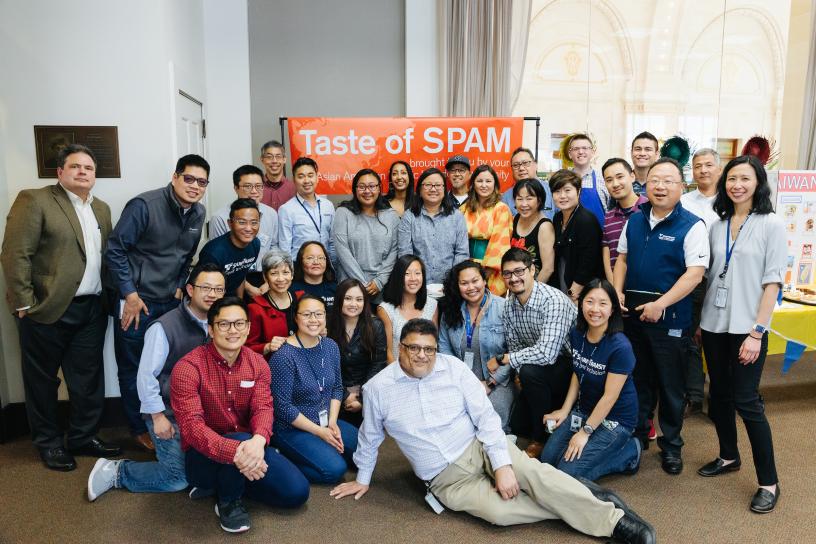 Photo of members of Sound Transit Pacific Islander Asian American Masterminds (SPAM) ERG, an employee resource group 