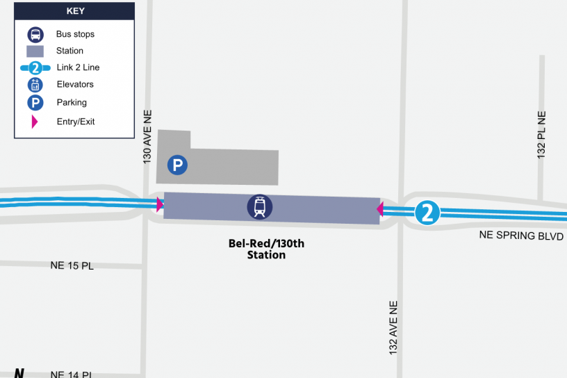 Site map for Bel-Red/130th Station