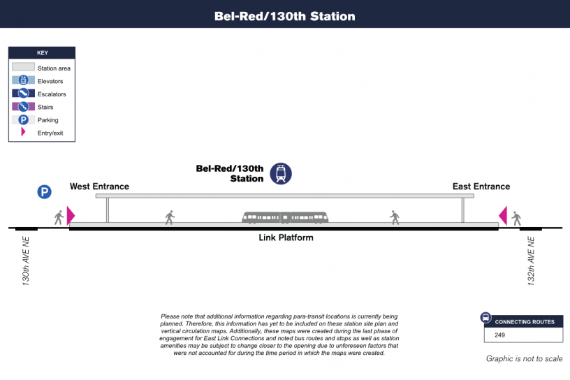 Vertical Circulation Map for Bel-Red/130th Station