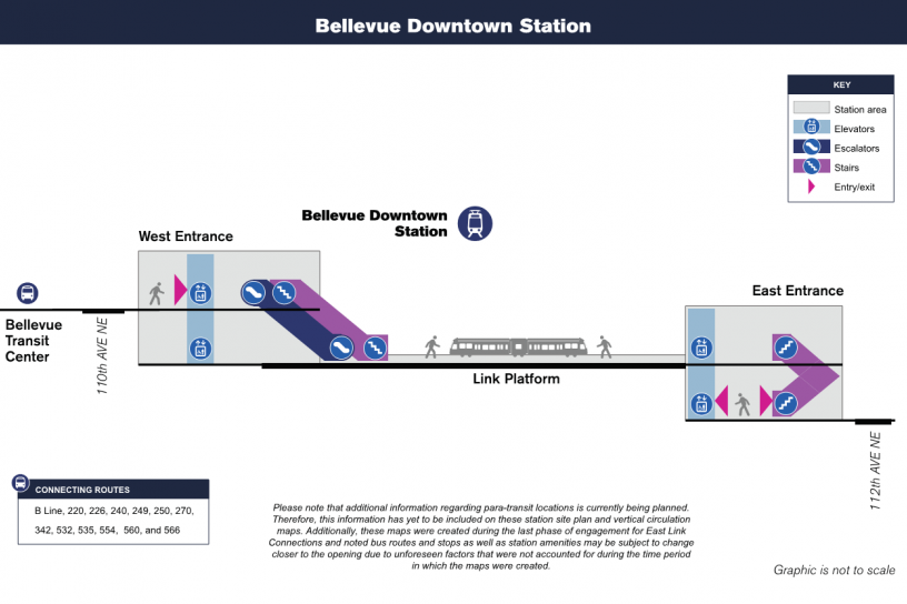 Vertical Circulation Map for Bellevue Downtown Station