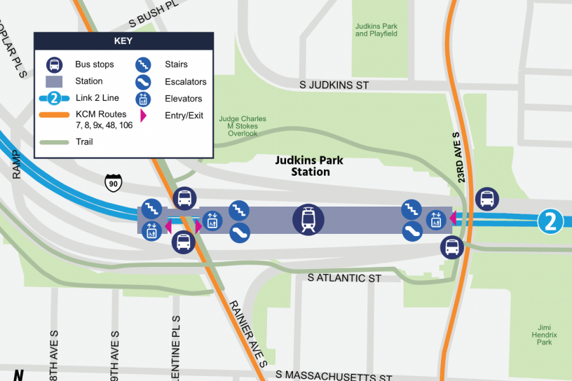 Site map for Judkins Park Station