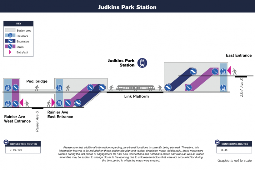 Vertical Circulation Map for Judkins Park Station