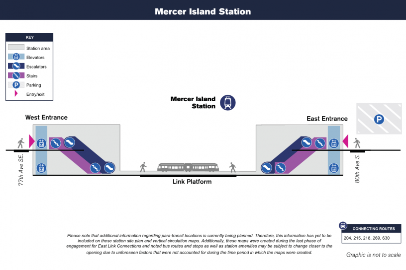Vertical Circulation Map for Mercer Island Station