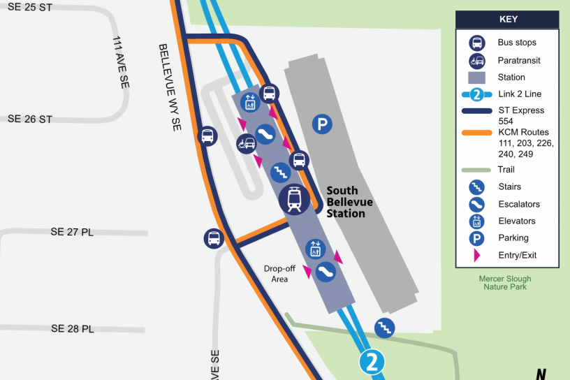 Station Site Map for South Bellevue Station