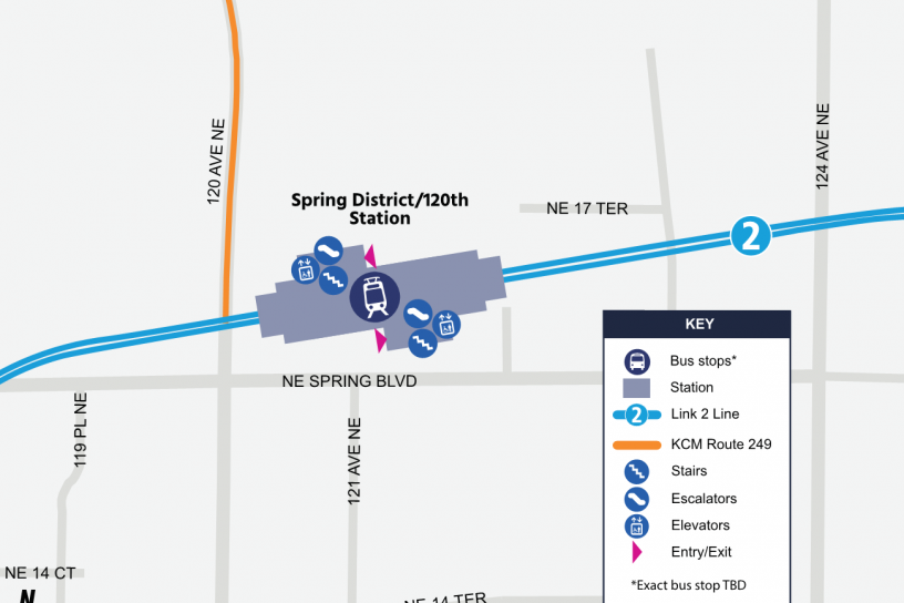 Site map for Spring District/120th Station