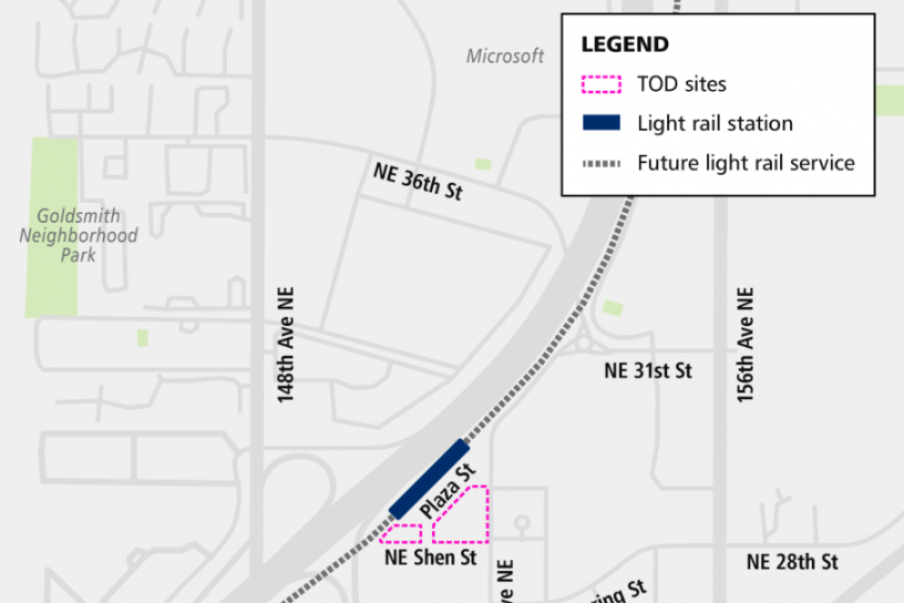 Map of Overlake Village Station Transit Oriented Development