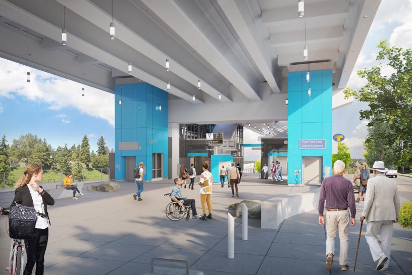 Rendering of 130th St Station north station lobby