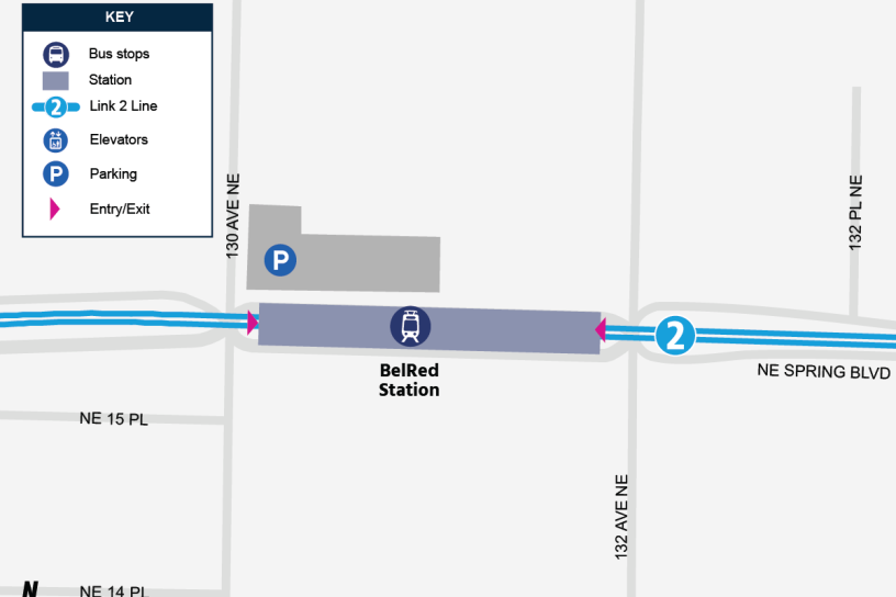 Site map for Bel-Red Station