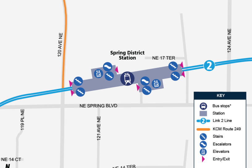 Site map for Spring District Station