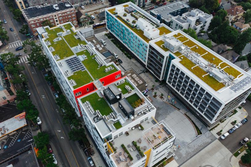 An aerial view of Capitol Hill Station.