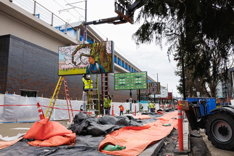 "Tree of Life" is installed in Redmond in February 2025.