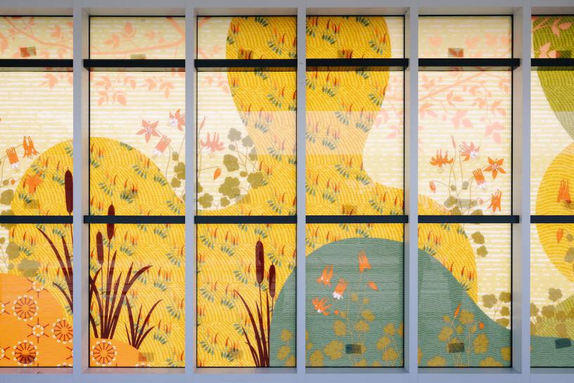 A photo of an art installation in Star Lake Station