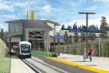 This rendering shows the completed station platform looking east toward 23rd Avenue.
