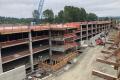 A close up view of progress on the 1,500 stall South Bellevue Station parking garage.