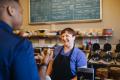 Photo of customer interaction at Red Elm Cafe