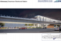 Future downtown Redmond station design with nighttime lighting.
