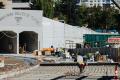 Photo of East Main Station construction, East Link Extension 