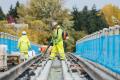 Photo of Wilburton Station tracks construction