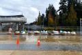 Colorful concrete sculptures are installed near Overlake Village Station