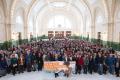 people in Sound Transit Union Station Great Hall celebrating ST3 Vote passing in 2016
