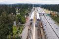 An aerial view of the station in construction near 130th st