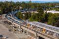 An aerial view of the new light rail station in Federal Way