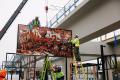 Panels are installed at Downtown Redmond Station in February 2025. Pictured here is "Rhythms of Emotion - 02."