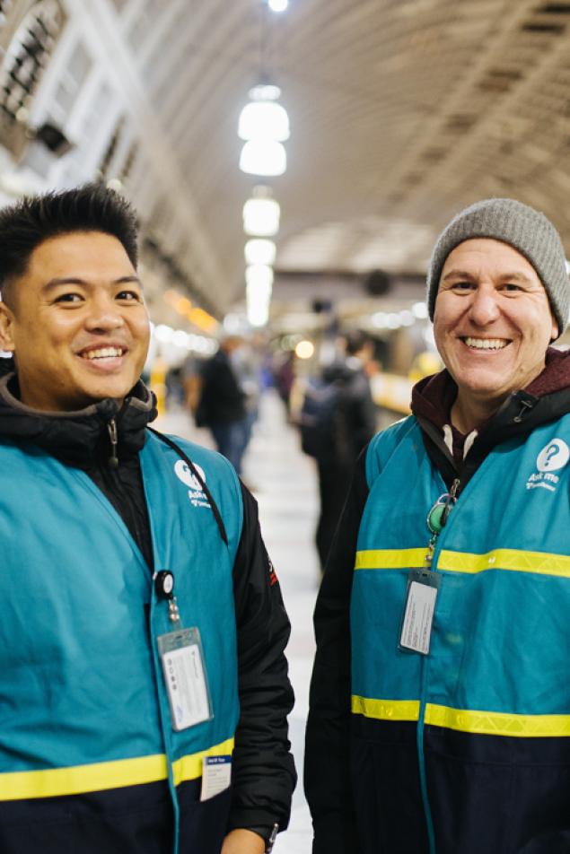 Photo of Sound Transit Ambassadors at a link light rail station