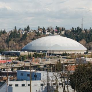 Aerial view of Tacoma Dome.