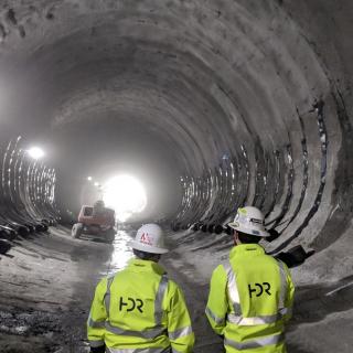 A look inside the downtown Bellevue tunnel where contractors are spraying concrete on the tunnel walls.
