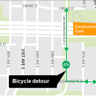 Judkins Park bike trail detour map