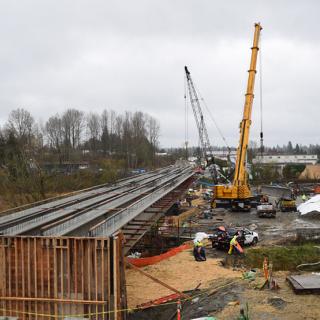 Aerial guideway of future Bel-Red/130th Station.