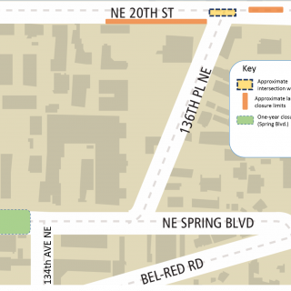 Map of NE 20th St work