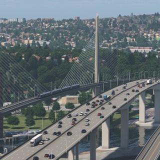 A rendering of the future light rail bridge crossing Duwamish Waterway to West Seattle