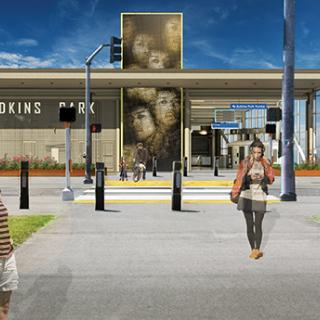 Artwork at the 23rd Avenue entrance to the future Judkins Park Station