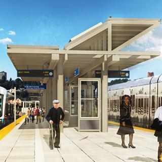 Illustration of the platform at Judkins Park Station
