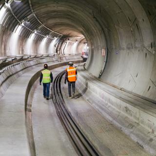 Pouring concrete in the Northgate tunnels