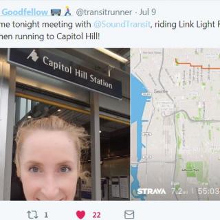 Combining transit and running lets Laura Goodfellow go farther