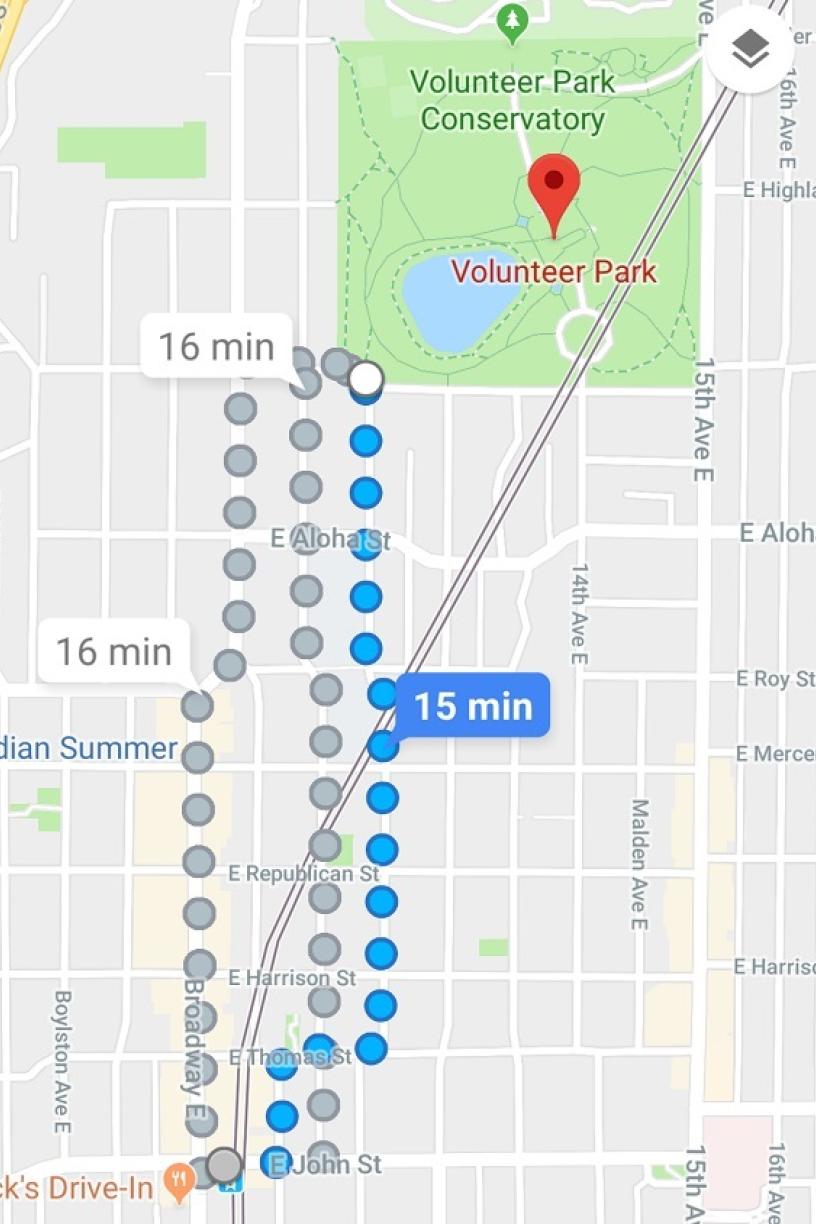 Walking directions to Volunteer Park from Capitol Hill Station