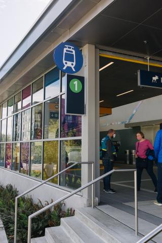 Photo of riders at Roosevelt Link Station on Northgate Link Opening Day