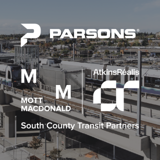 Parsons and South County Transit Partners logos