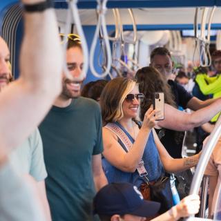 Image of people on Link light rail