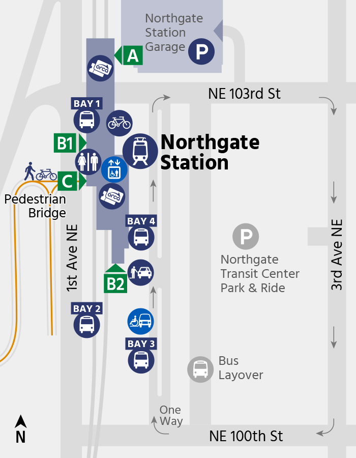 Northgate Station map